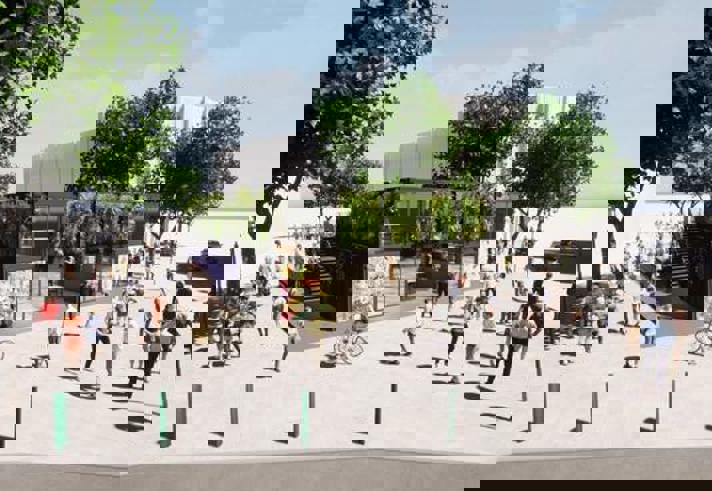 Artist impression of the container complex on Fargate, Sheffield