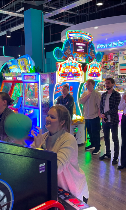 People playing games and having fun at Funstation, in Meadowhall.