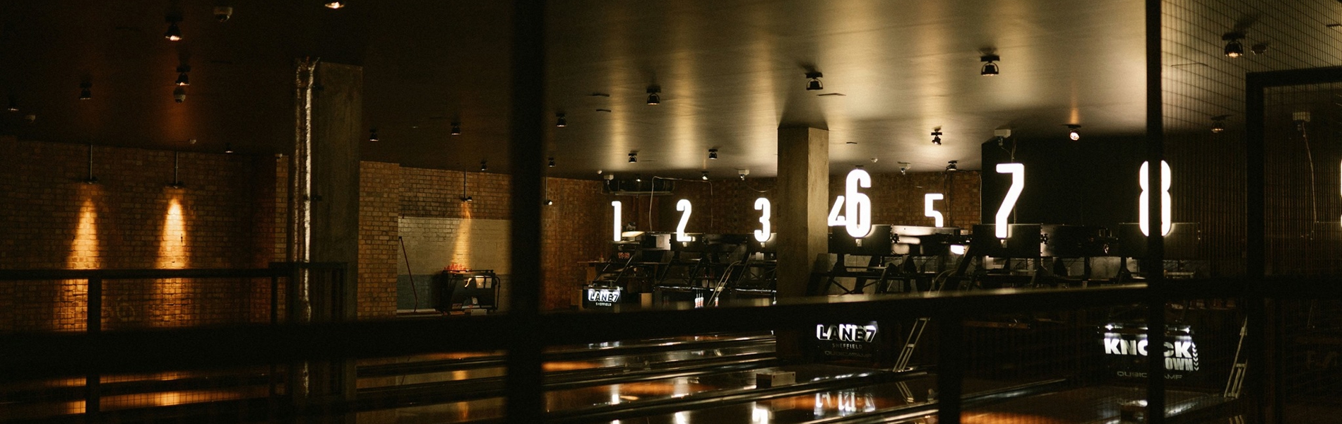 The bowling lanes at Lane7.