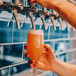 A glass of beer being poured at the Two Thirds Beer Co.