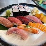 A plate of sushi at Roku Sheffield.