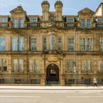 The Gothic stone exterior of the Leopold Hotel in the centre of Sheffield. 