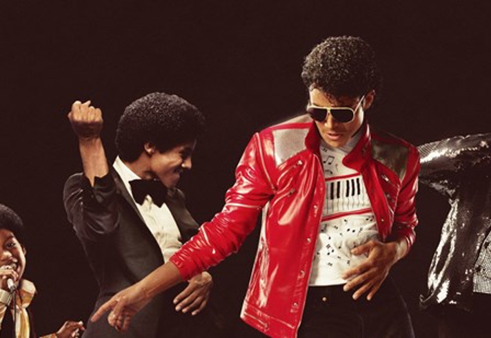 A montage of images of Michael Jackson.