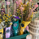 Bunches of dried flowers at Annie Jude's