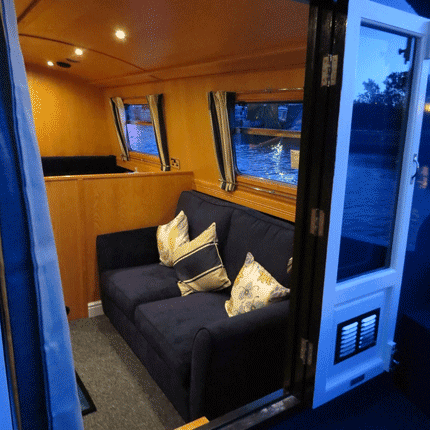 Houseboat Hotel – soft furnishings including cushions and seating.