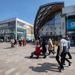 The exterior of The Moor Market on a sunny day.