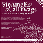 Poster for the Steamers And Scallywags - A Steampunk Weekend event.