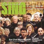 Poster for the event with an image of people singing in a choir.