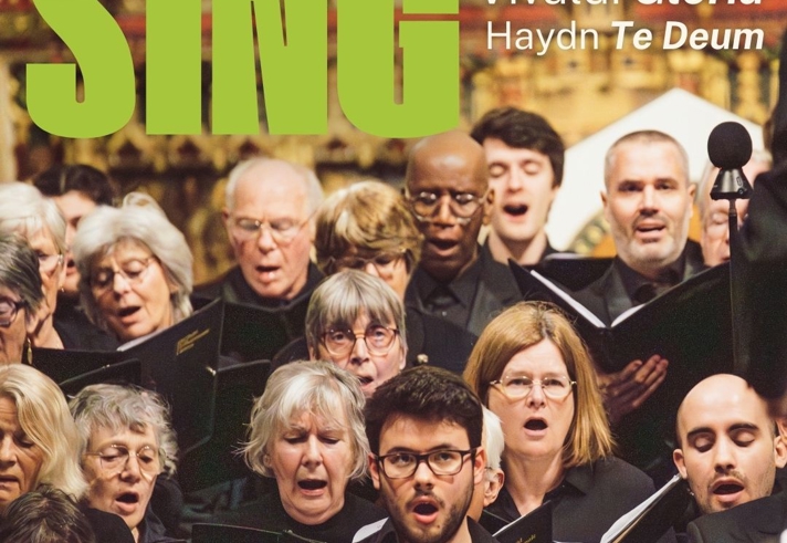 Poster for the event with an image of people singing in a choir.