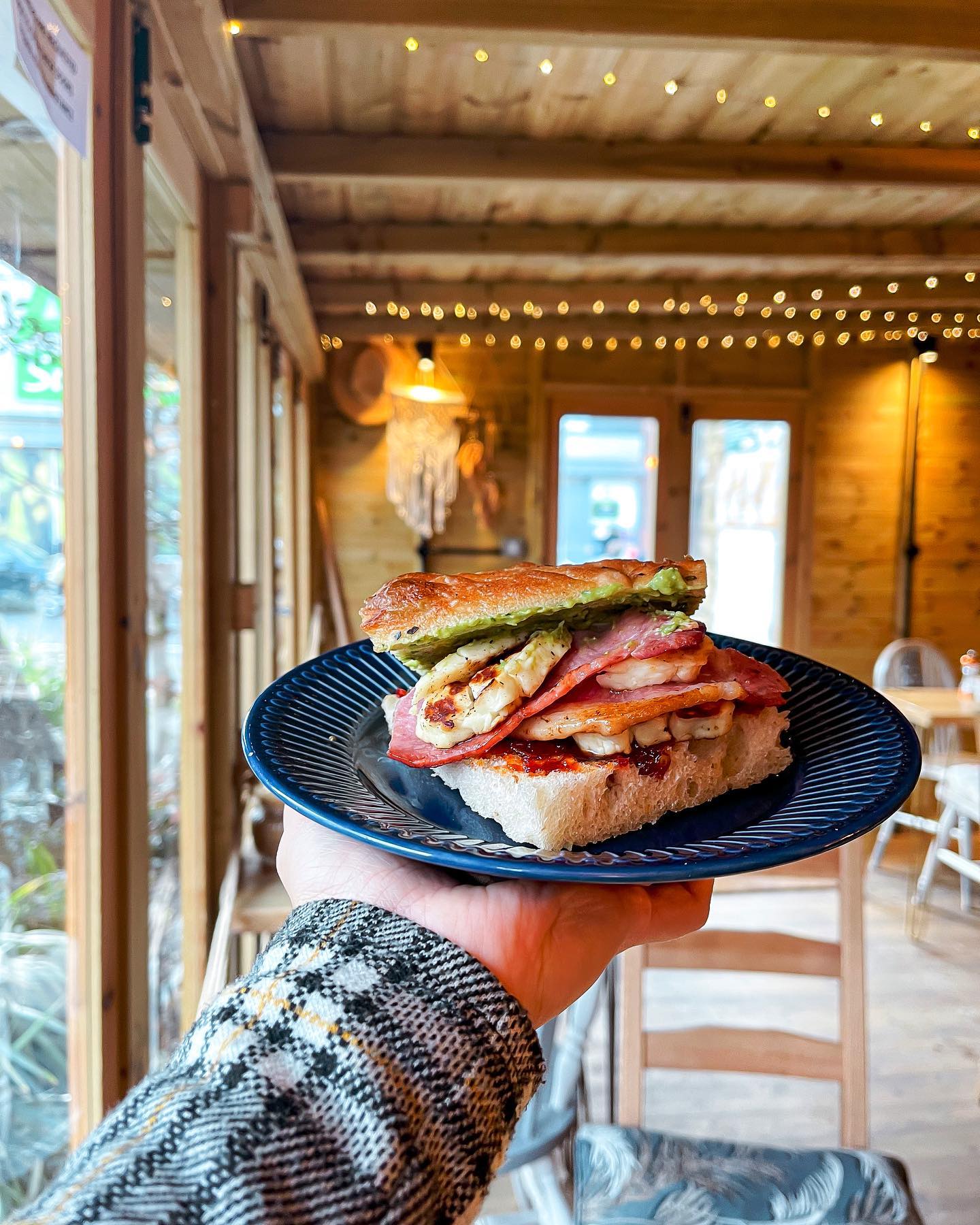 A bacon sandwich at Aesthete Coffee + Kitchen.