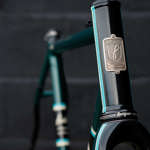 Close of the frame of a racing bike.