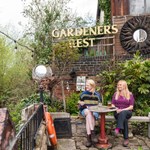 The beer garden at The Gardeners Rest.