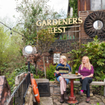 The beer garden at The Gardeners Rest.