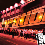 A huge line of people waiting to go into Corporation.