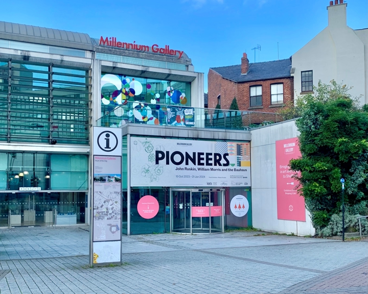 The entrance to the Millennium Gallery in Sheffield.