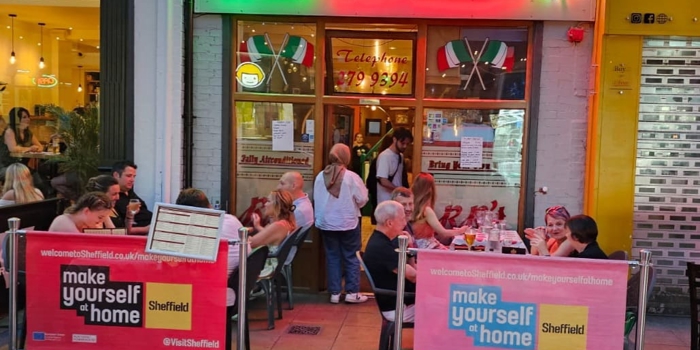 The exterior of BB's Italian Restaurant.