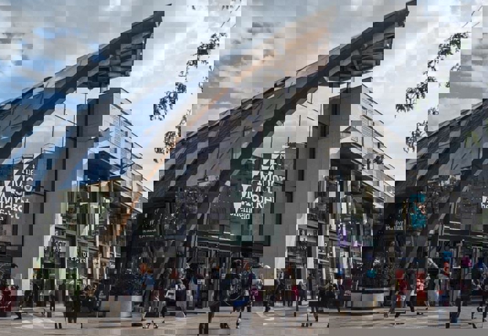 The exterior of The Moor Market.