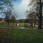 People running at Hillsborough Park.