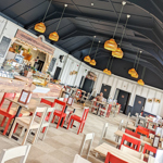 Interior of the Rose Garden Cafe.