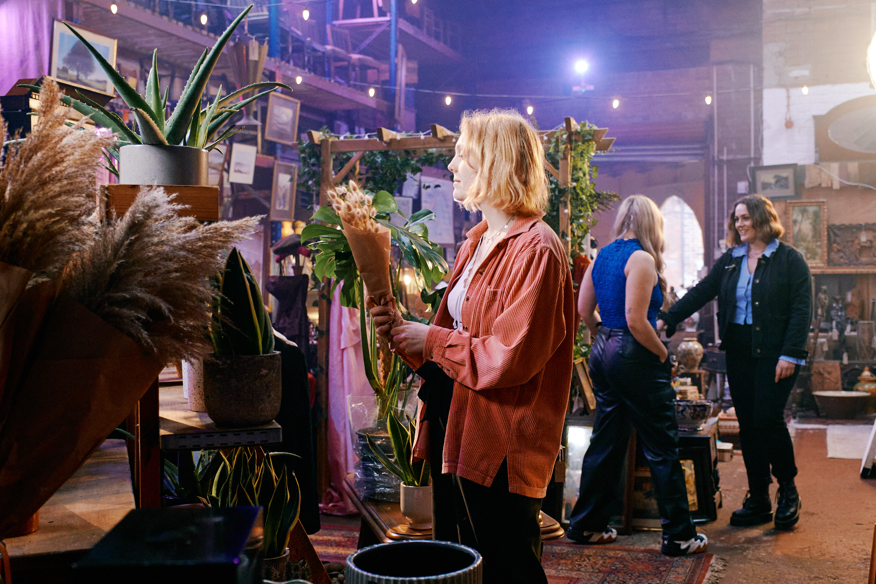 People shopping in a large antiques store in Sheffield.