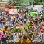 The beer garden at Shakespeares.