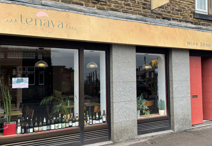 The exterior of the Tenaya Wine shop.