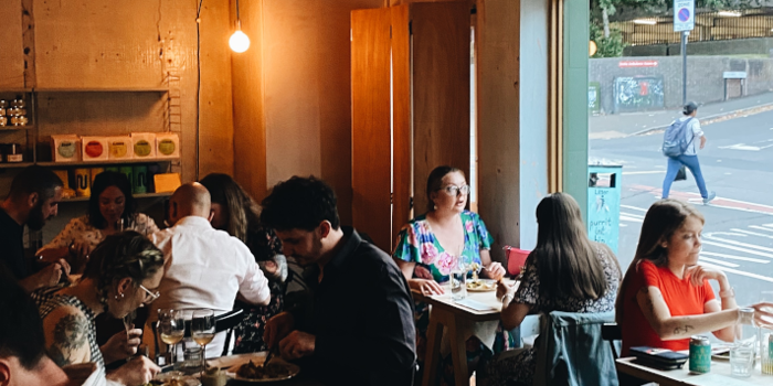 The interior of the coffee shop and restaurant Elm.