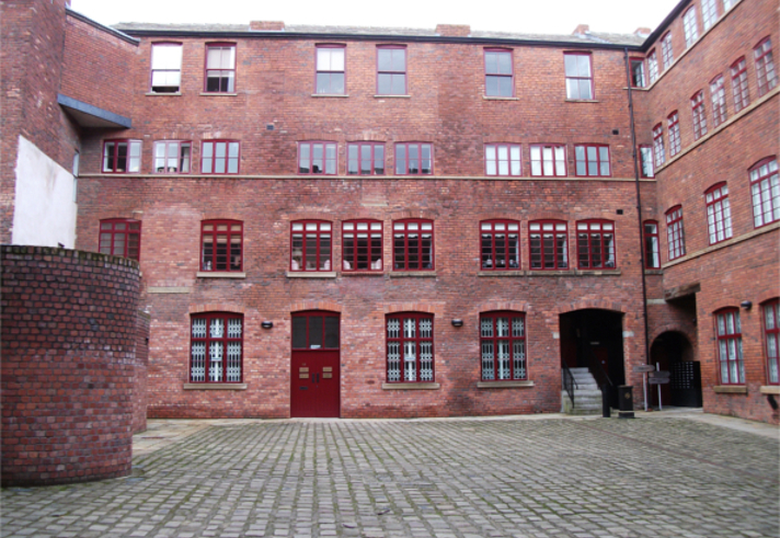 The red brick exterior of Butcher Works.