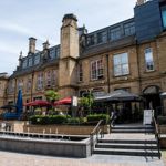 A view of some of the restaurants in Leopold Square.