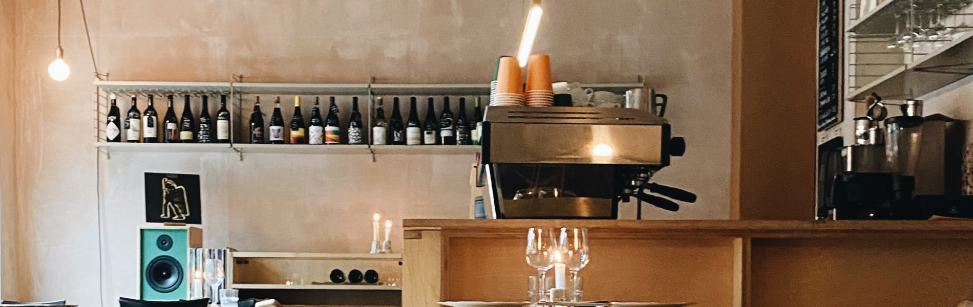 The interior of the coffee shop and restaurant Elm.