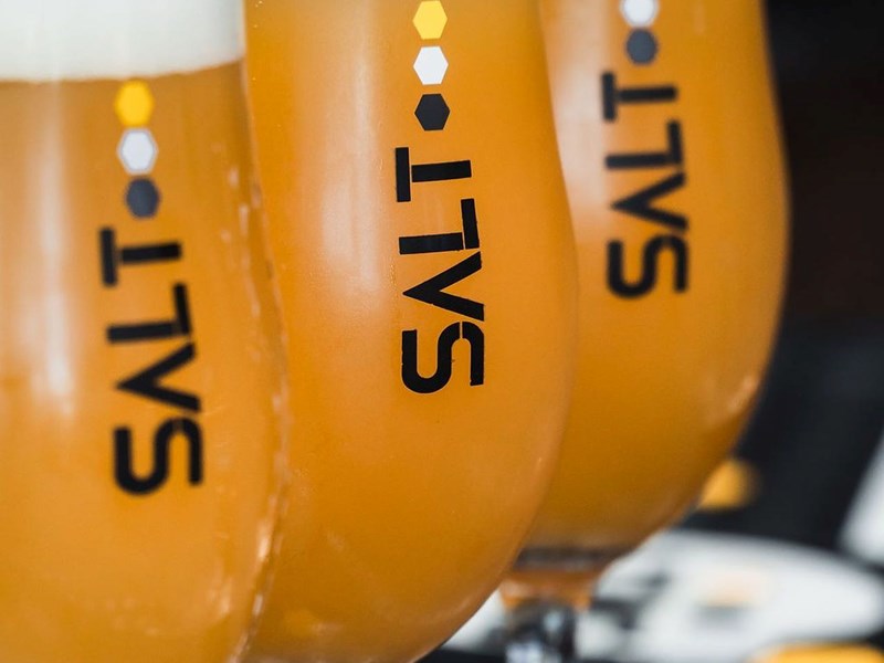 Three glasses of beer.