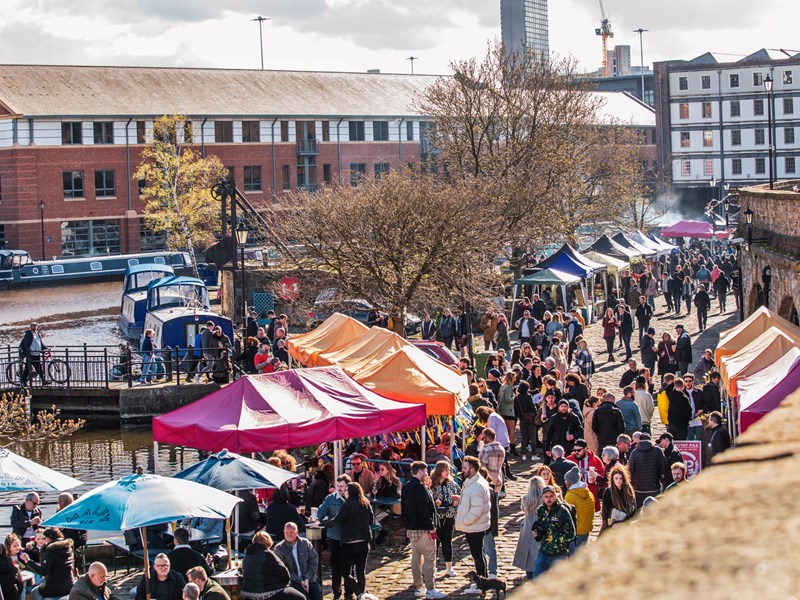 The Quayside Market in fill swing at Victoria Quays.