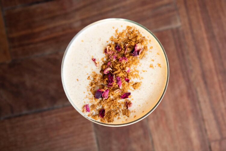 A cocktail shot from above.