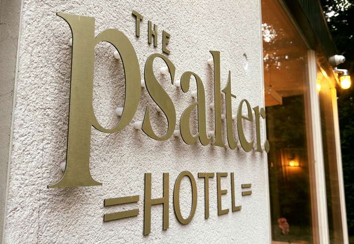 The Psalter Sign on the outside of the building.