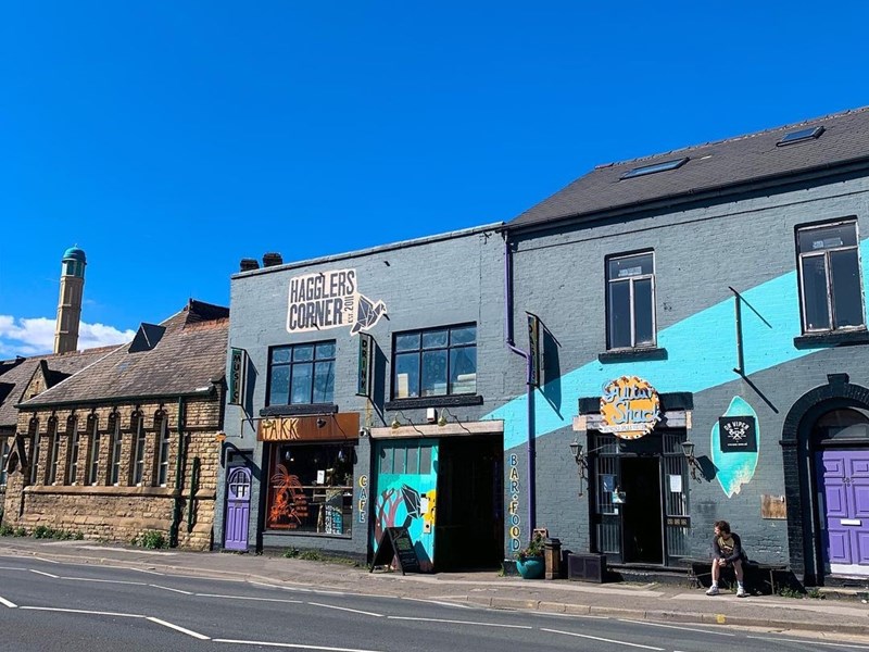 The exterior of Hagglers Corner.