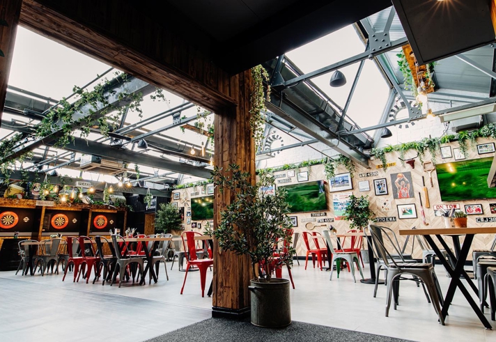 Interior of Peaks Sports Bar & Snooker Club.