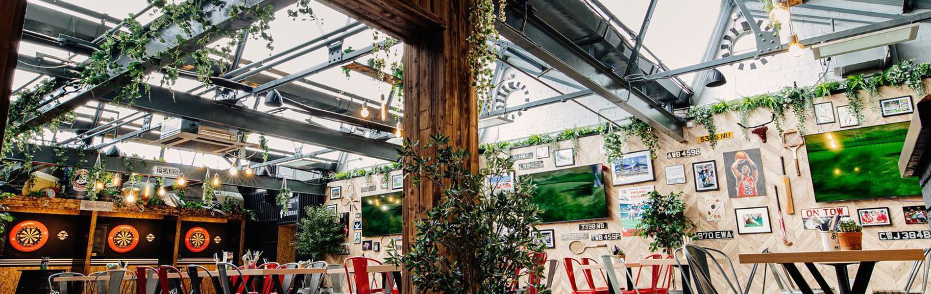 Interior of Peaks Sports Bar & Snooker Club.