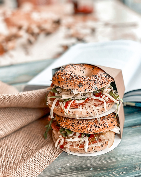 Bagel sandwiches at Aesthete Coffee + Kitchen.