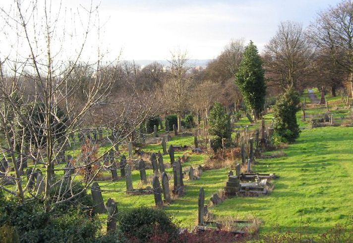 Gravestones at Burngreave Cemetery.