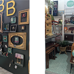 A picture frame stall and a home wares stall in the Red Brick Market.
