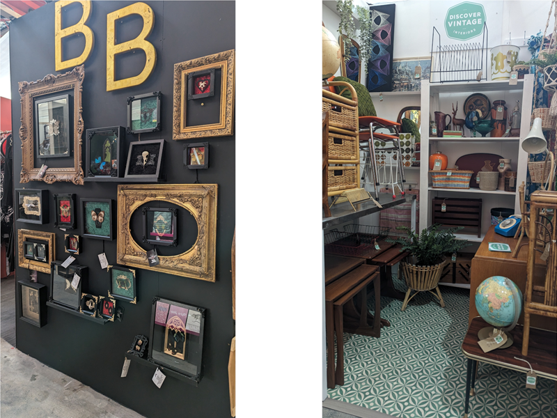 A picture frame stall and a home wares stall in the Red Brick Market.