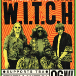 Colourful poster for the event with a photo of the band.