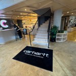 Interior of The Cream Store, with the stairs going to the second floor.