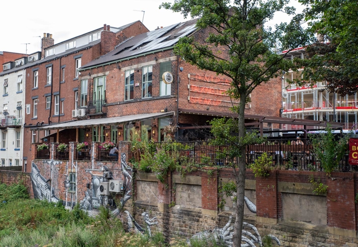 The exterior of The Riverside Kelham.