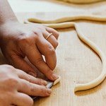 Fresh pasta being made.