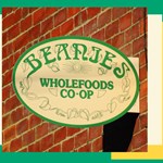 The Beanies Wholefoods Co-op sign.
