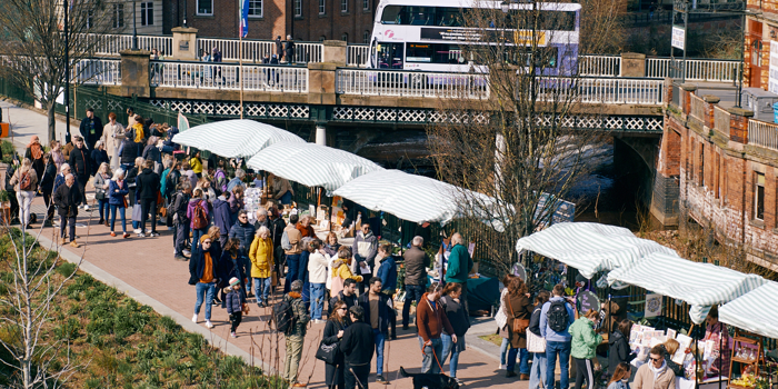 Pollen Market filled with people.
