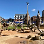A view of the play equipment at Pound's Park.