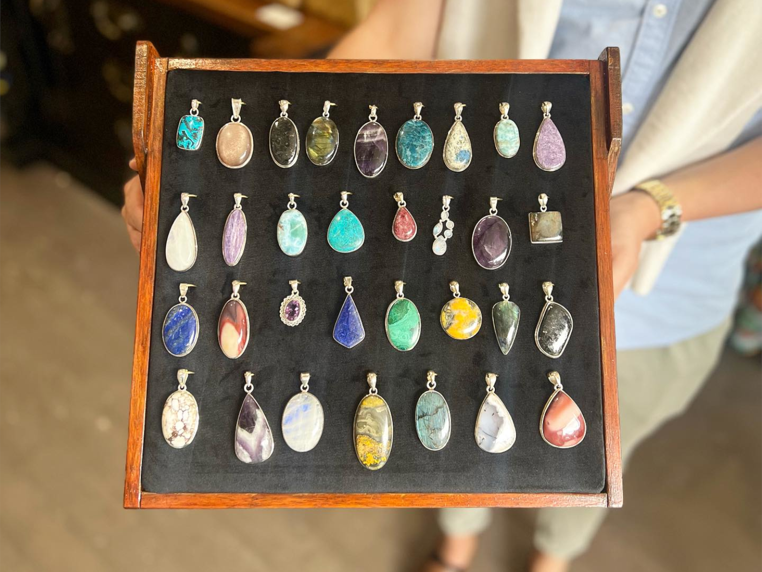 A selection of beautiful hand-made pendants at Annie Jude's