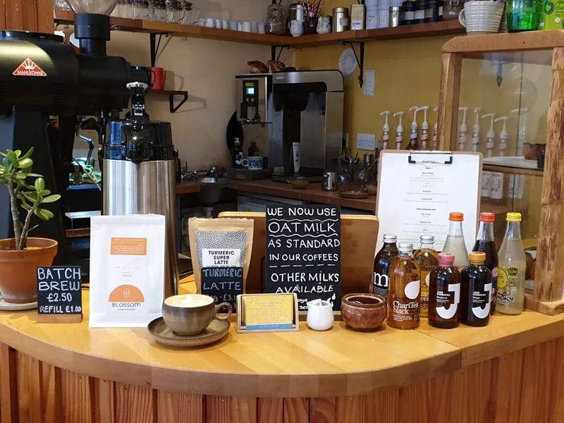 The counter at the Dana Cafe.